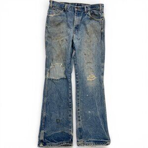 Dickies Denim Jeans Distressed Trashed Relaxes Skater Streetwear Men's 36x31